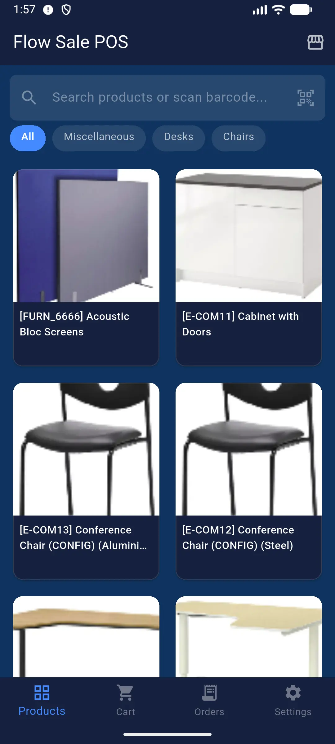 Point of Sale screen